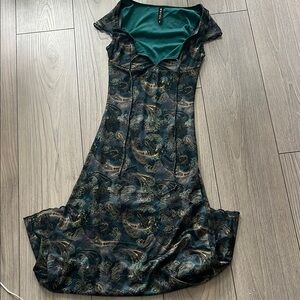 Motel Rocks Paisley Print Green dress